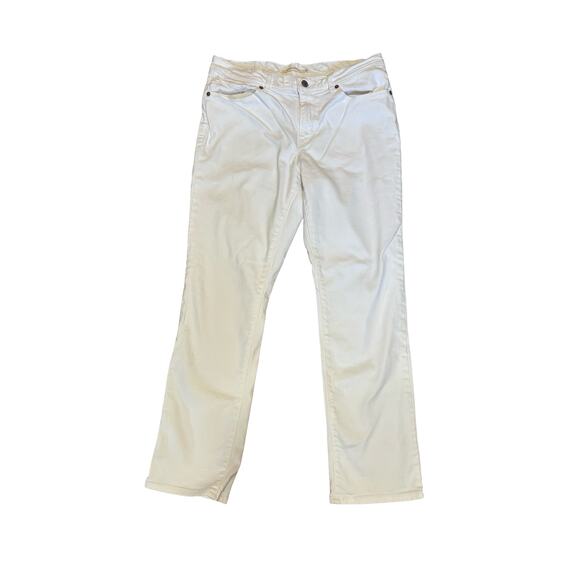 Levi's White Classic Straight Leg Jeans Sz 31 High Rise Ankle Length Stretch - Picture 2 of 7